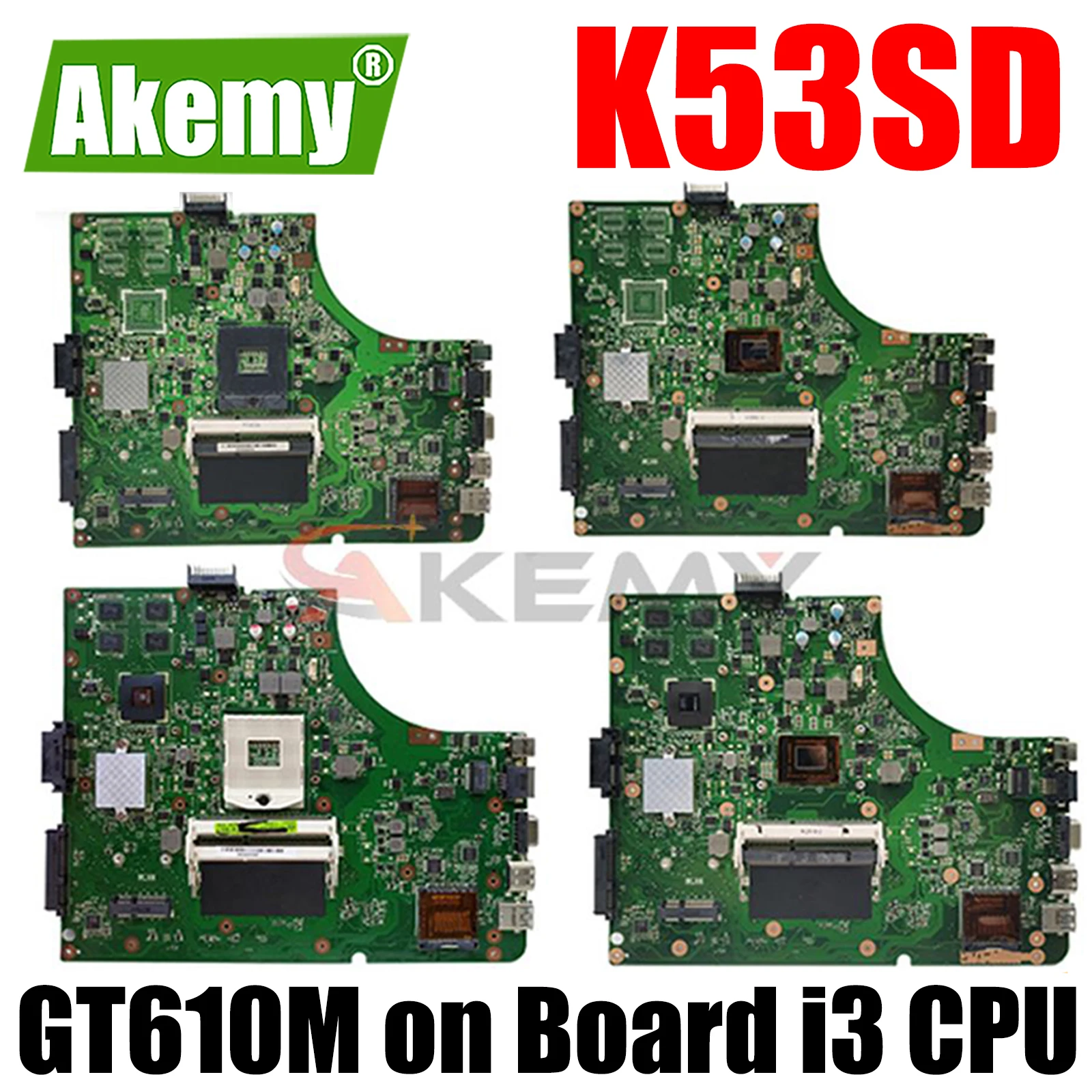 

K53SD Laptop Motherboard for ASUS K53SD K53E K53 A53E A53S X53S X53E P53 Original Mainboard Motherboard GT610M on Board i3 CPU