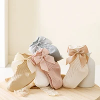 summer girls thin bow princess socks sweet baby tube socks lovely infant baby breathable kids floor socks
