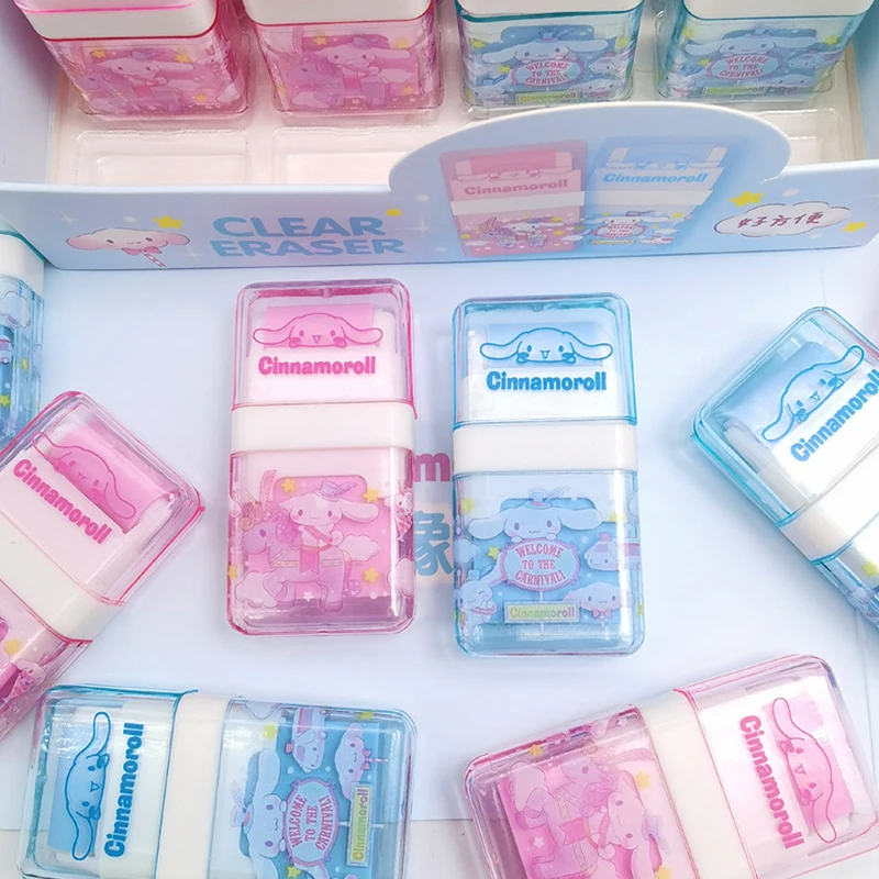 

Kawaii Sanrio Eraser Creative Roller Anime Cinnamoroll Dandruff Elephant Skin Eraser Student Desktop Stationery Gift for Girls