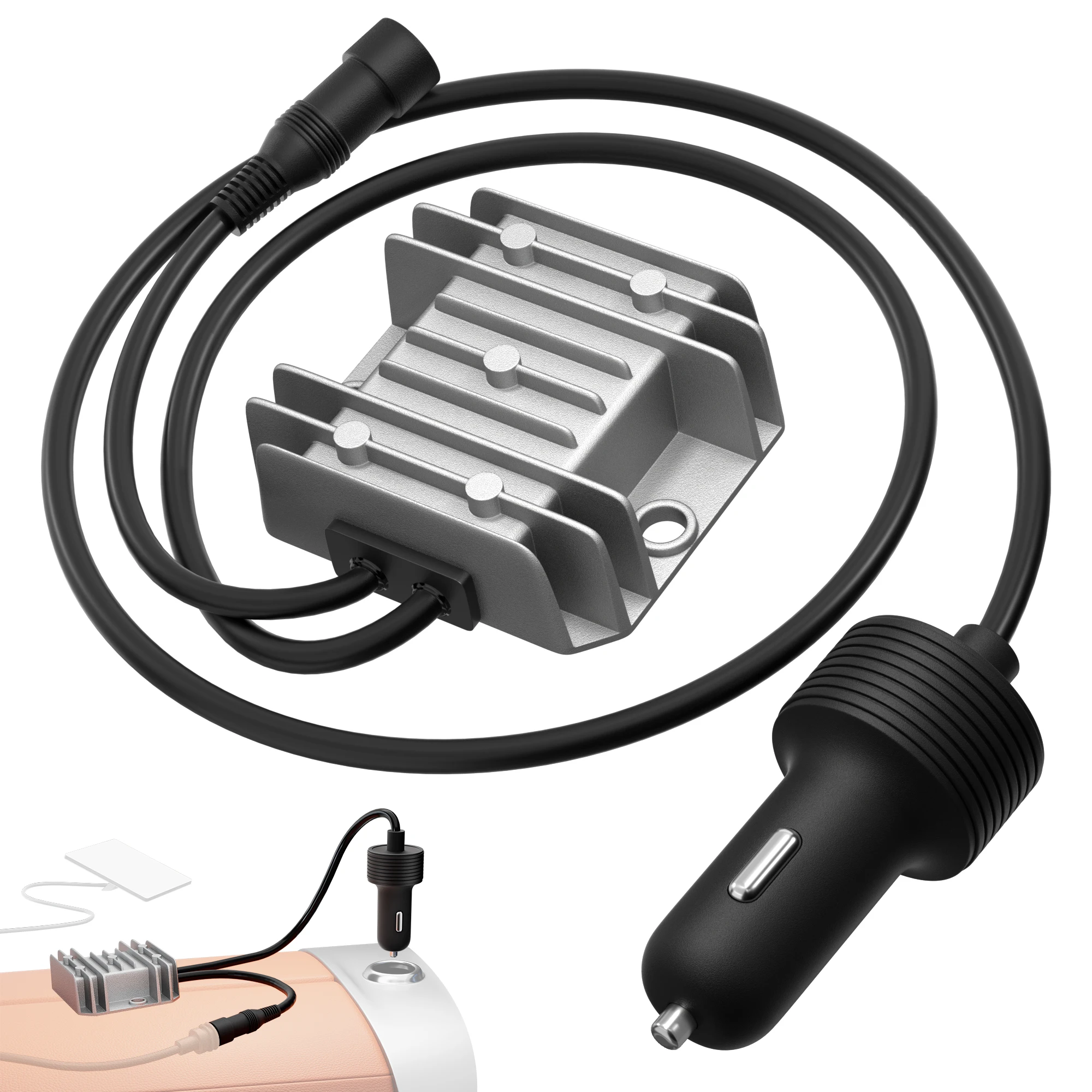 

Starlink Mini Step Up Кабель прикуривателя 30 В 3,6 А Выход 10 В-28 В Вход 18 AWG Starlink Мини-автомобильное зарядное устройство Водонепроницаемое стабильное