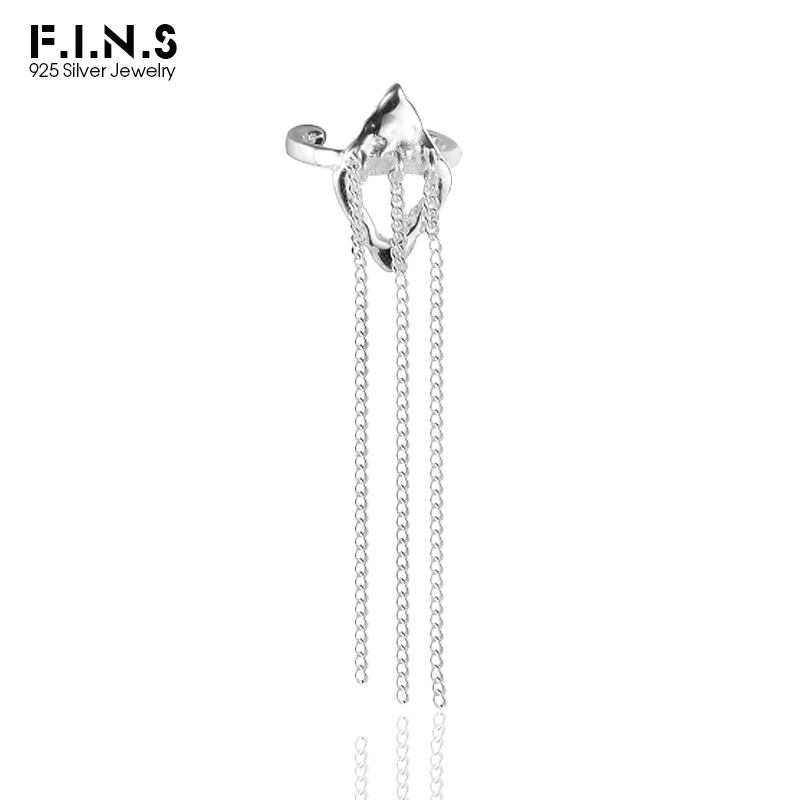 

F.I.N.S 1 шт. 925 Серебряные Многослойные ушные манжеты для женщин, эмалированные разноцветные широкие ушные Клипсы из серебра, без пирсинга, оди...