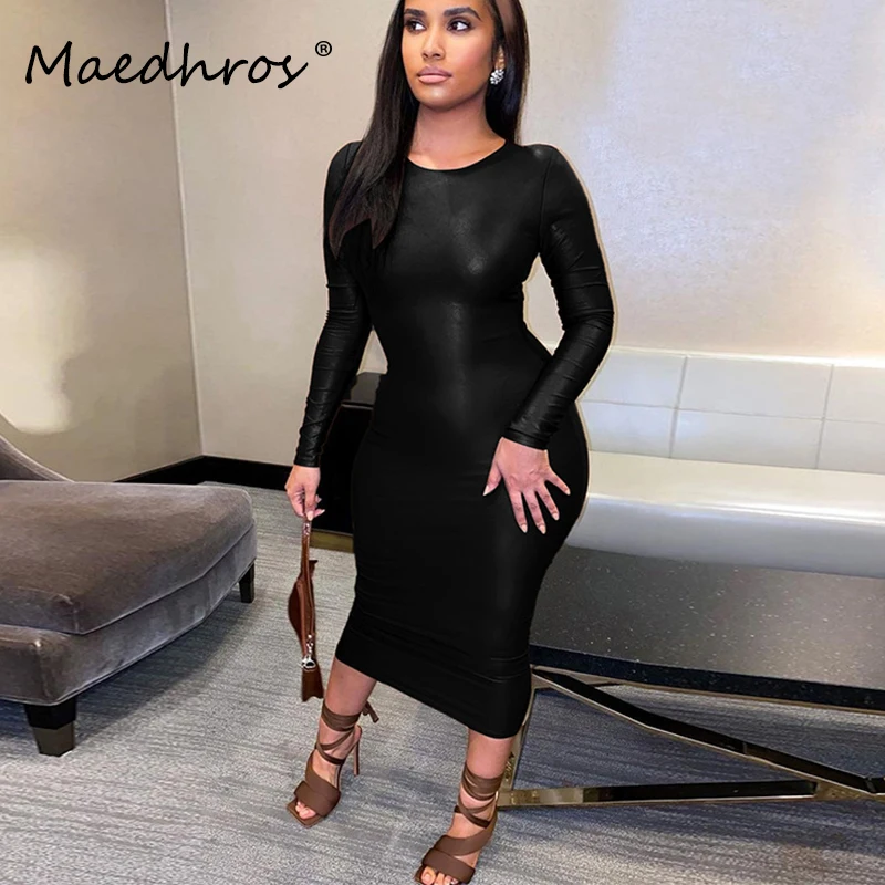 

Однотонное элегантное женское Платье макси с длинным рукавом и разрезом, соблазнительное облегающее платье для выпускного вечера, Женская ...