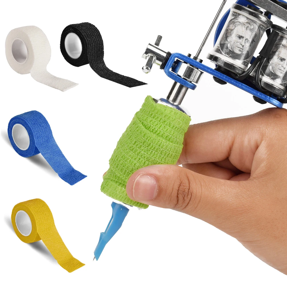 

1 Roll 2.5cmx2m Self-adhesive Flex Elastic 6Colors Bandage Tattoo Handle Grip Tube Wrap Elbow Stick Medical Tape