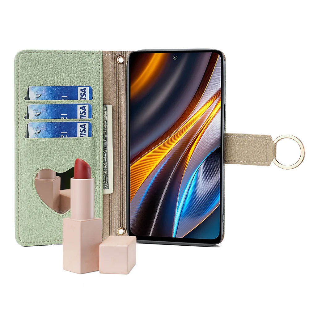 Кожаный чехол-кошелек с металлической цепочкой и кольцом на молнии для OPPO Realme V30t