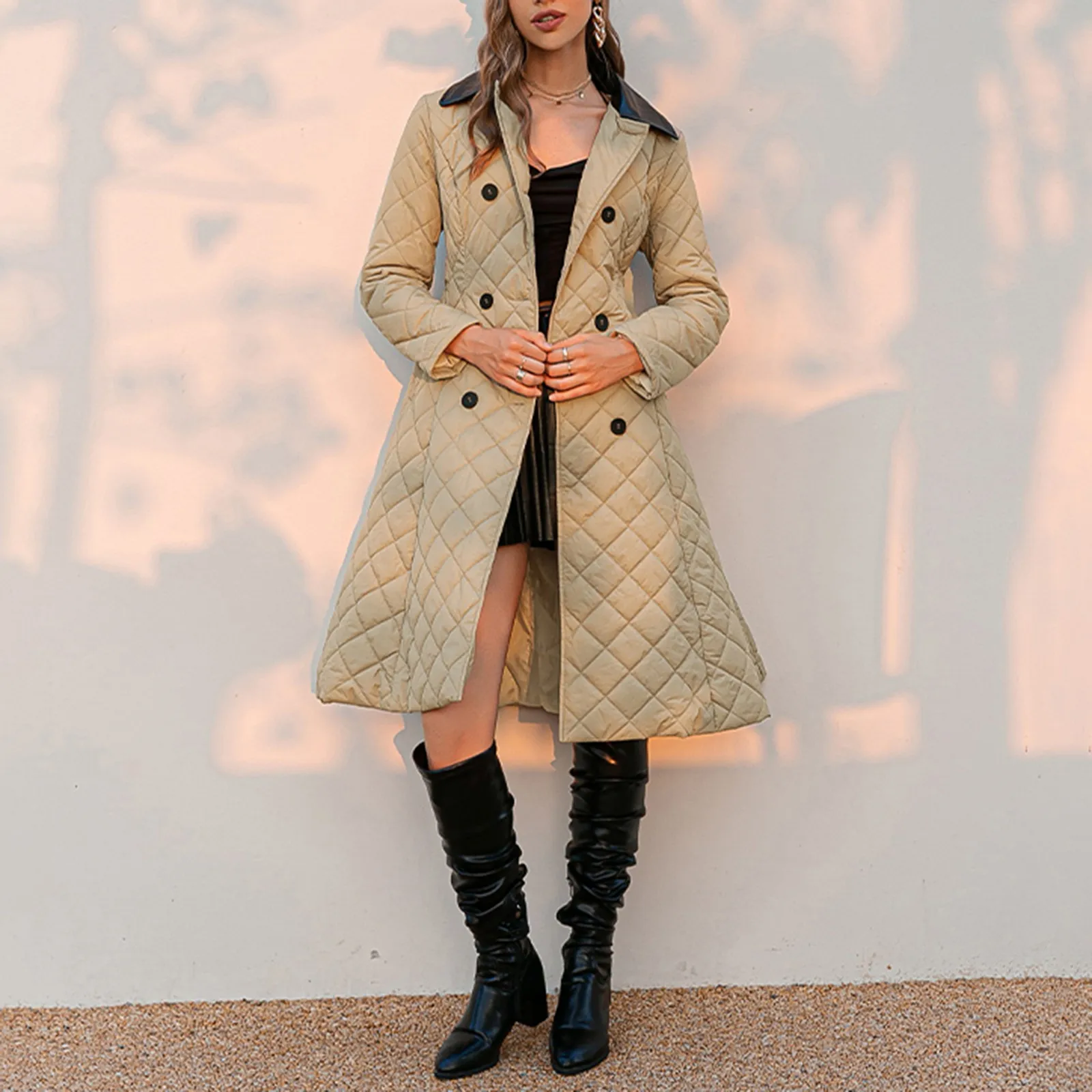 

Ladies Thickened Overcoat Warm Trendy Solid Color Lapel Long Fleece Women Fleece Jacket Jackets for Women Warm