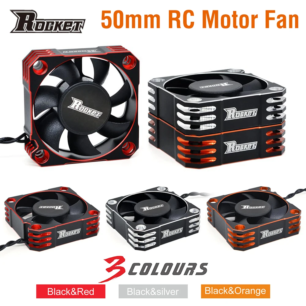 

SURPASS HOBBY Rocket RC Motor Fun 50mm 2PCS Metal Cooling Fan 8.5V/10000RPM Heat Dissipation for 1/8 1/5 1/6 RC Car Truck