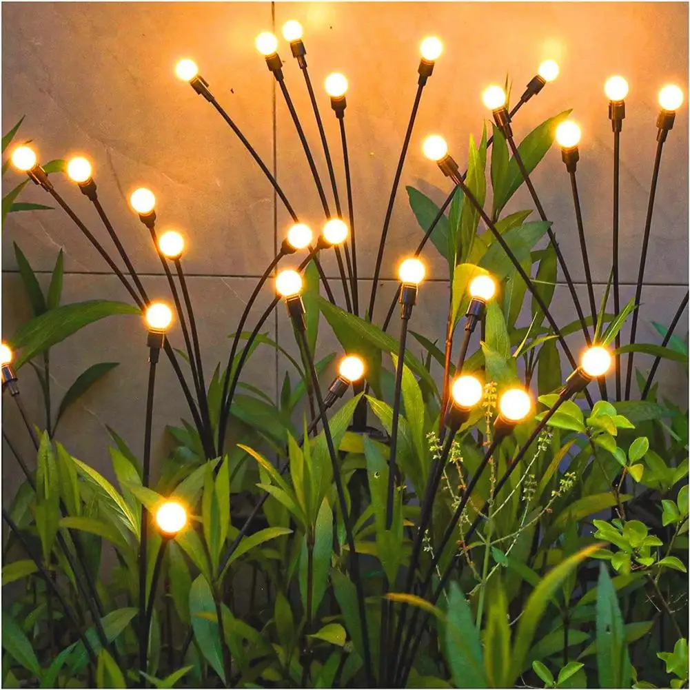 

2pcs 6-head Solar Firefly Lights Decorative Lamps For Outdoor Garden Yard Patio Pathway Decoration