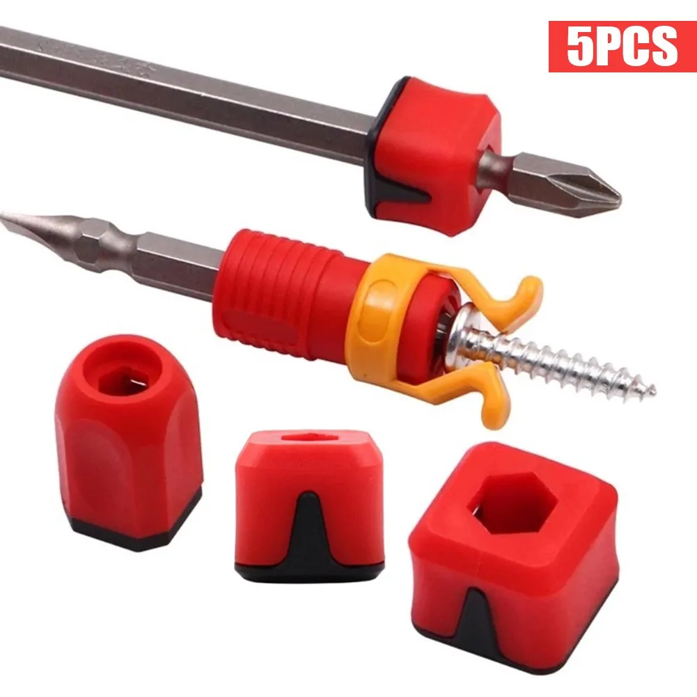 

5pcs/set Screwdriver Bit Magnetic Ring Magnetizer Screw Fixed Holder Hand Tool Screwdriver Set With Screw Fixed Holder