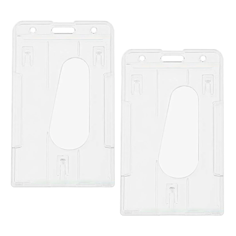 

2pcs Clear PC ID Card Holder Anti Lost Student Bus Card Cover Office Business Card School Badge Holder Portable Transparent Case