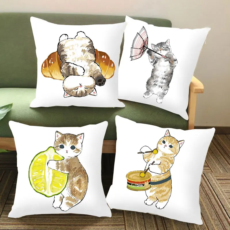 

Kawaii Cat Memes диванная Подушка Наволочка животное полиэстер напольная Подушка Чехол для постельного белья диван модная Подушка Чехол домашний ...