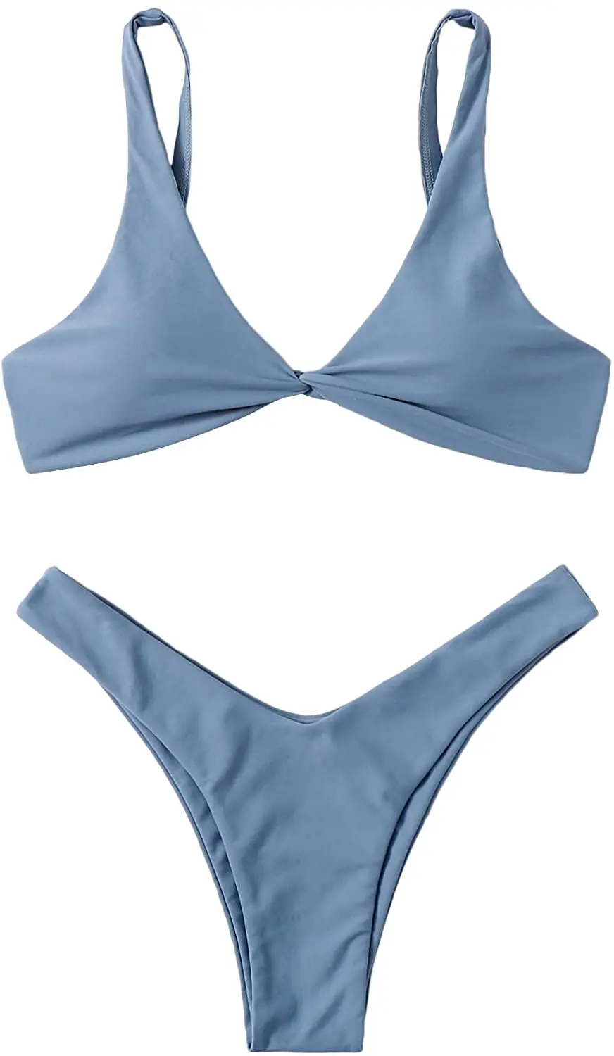 

Women's Twist Front High Cut Thong Two Piece Bikini Set Swimsuit Bathing Suit Women Bikini Set 2 Peice Set Women Sexy Mini