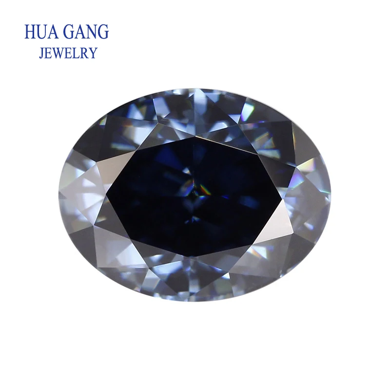 

Sapphire Blue Oval Gemstones Moissanite Stone 4x6-10x12mm 0.5-6ct Losse Moissanite Gems Pass Diamond Tester With GRA Certificate