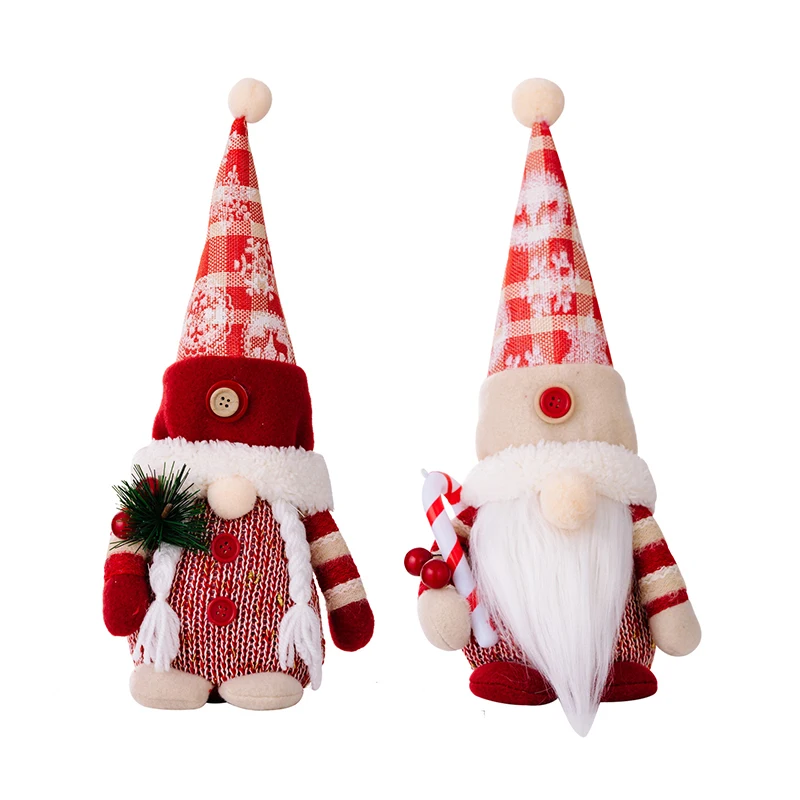 

Дед Мороз, рождественские украшения, клетчатая Снежинка, безлицевая кукла, украшения для рождественской елки, рождественские подарки на новый год 2023