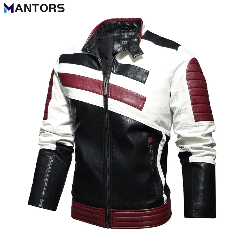 

MANTORS Mens Fashion Motorcycle Leather Jacket Autumn Winter Outwear Men Casual Biker Coat Male Slim PU Leather Jacket Zipper