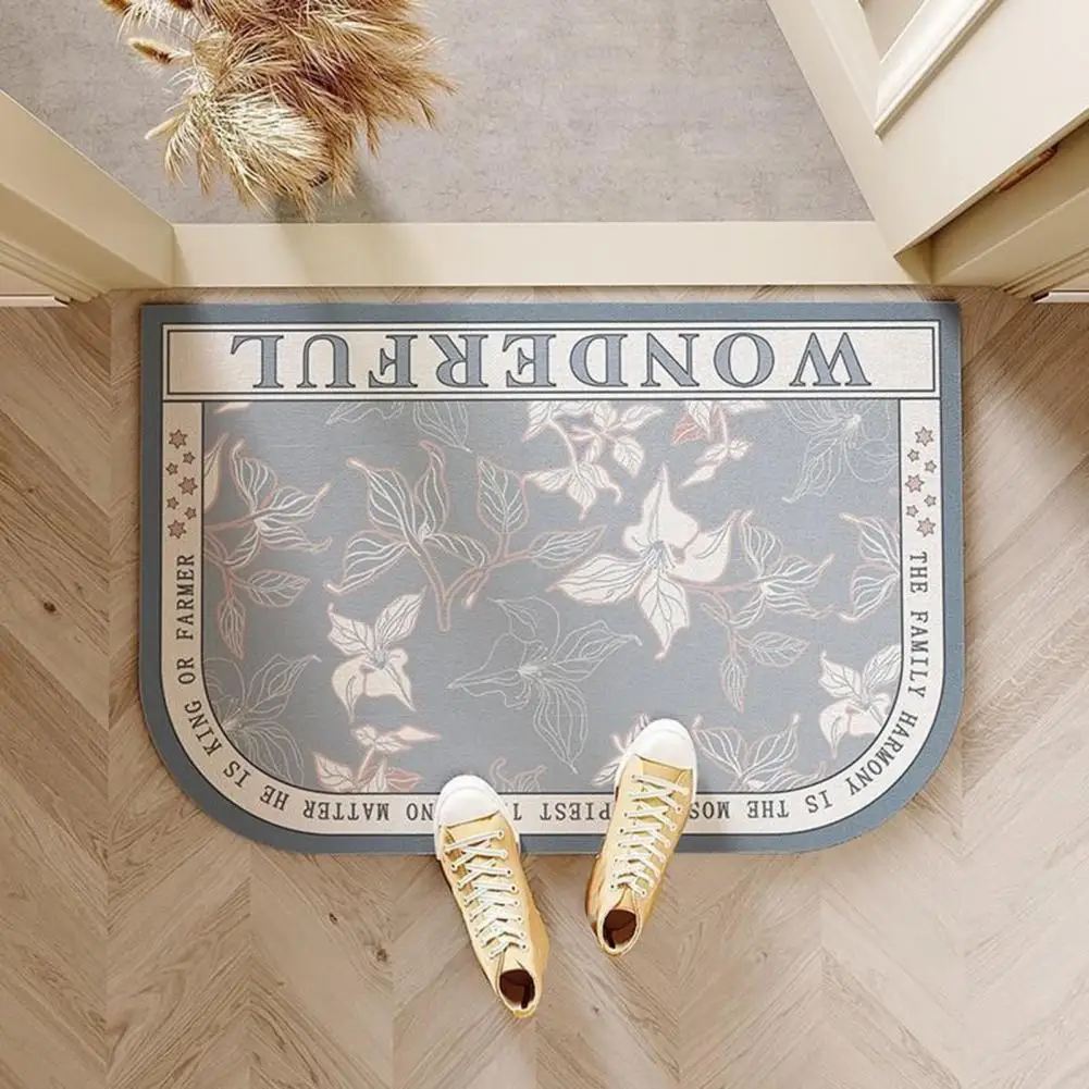

Absorbent Rubber Backed Rustic Floral Entrance Door Mat for Bathroom