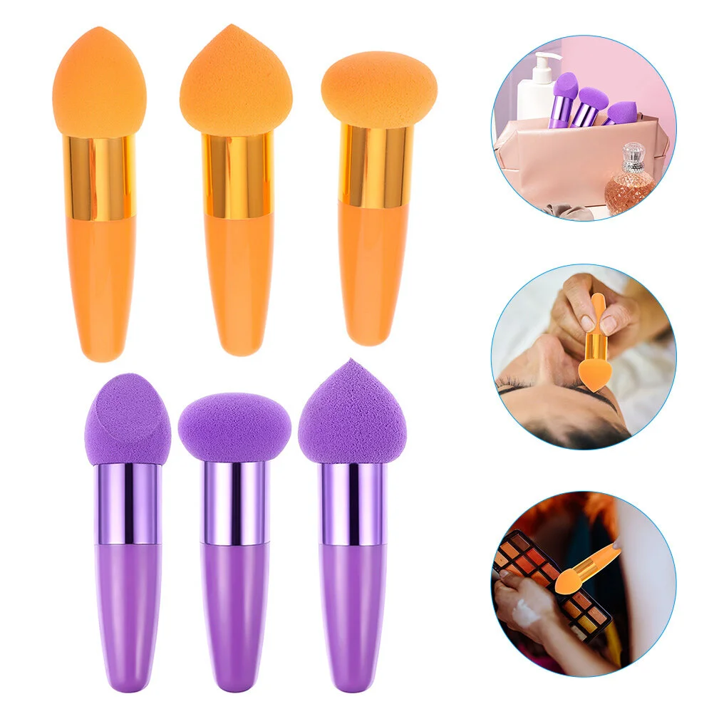 

Sponge Makeup Brush Foundation Blender Handle Sponges Blending Pen Puff Concealer Brushes Travel Pens Mushroom Holder Women Wet
