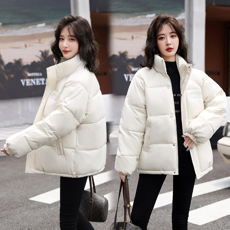 2023 Women Parkas Coat Fashion Basic Cotton Down Jacket Winter Soft And Thick Leisure Stand-Up Collar Women's Parka