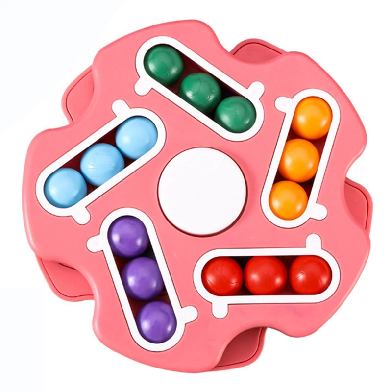 

Children Intellectual Finger Little Magic Bean Square Double-Sided Rotating Stress Relief Educational Square Toy