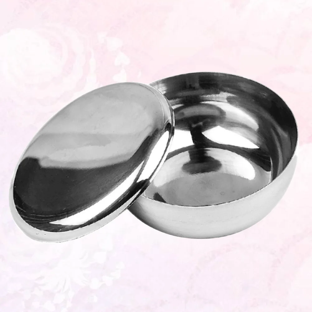 

1Pc Stainless Steel Shaving Bowl Durable Bubbling Bowl with Lid Men Care Razor Accessory