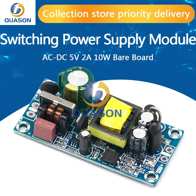 

AC-DC 5V2A 10W Switching Power Supply Module Bare Circuit 85-264V to 5V 2A Board for Replace/Repair 12V1A