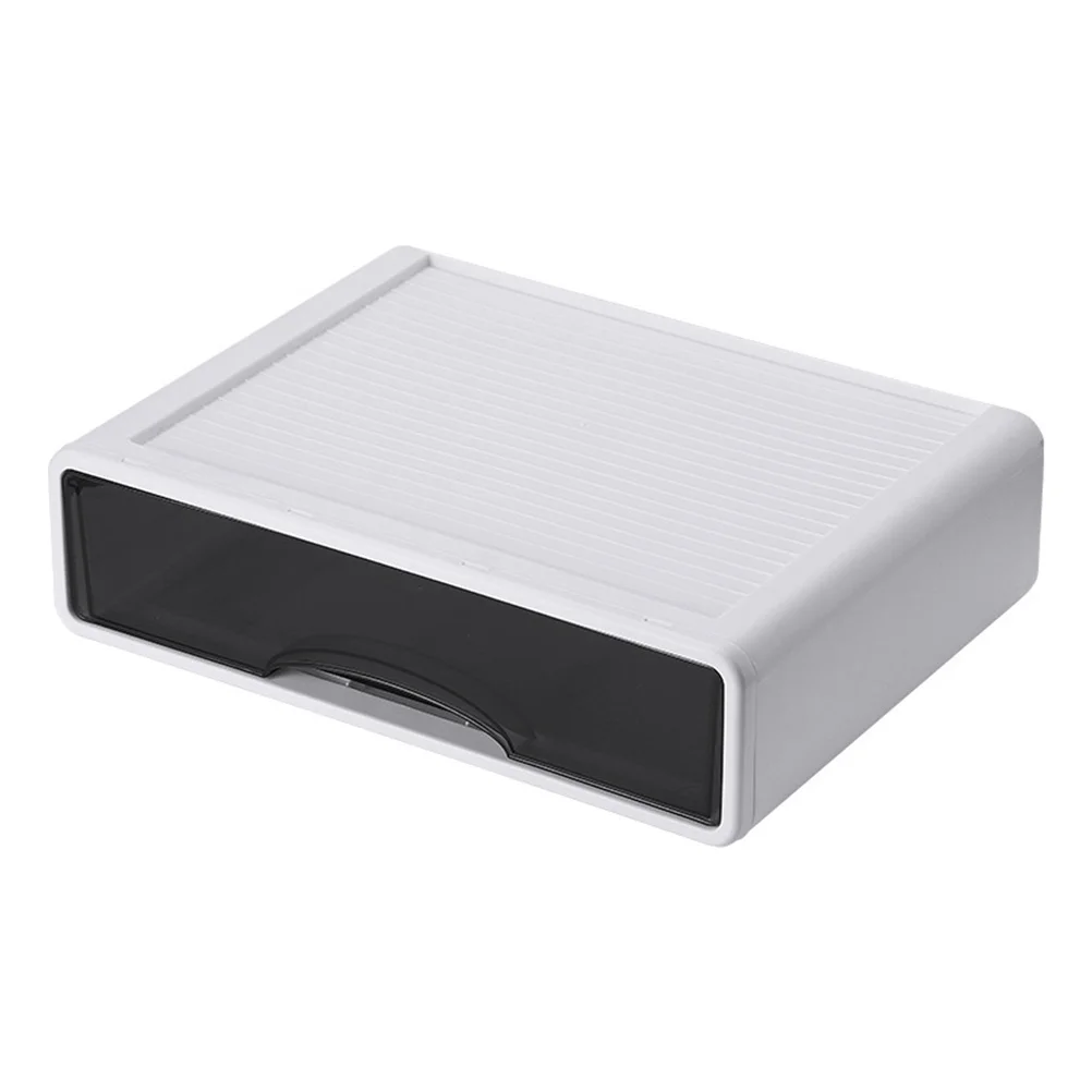 

Desktop Storage Box Sundries Organizer Plastic Jewelry Stackable Makeup Container Food Tray Stationery Drawer