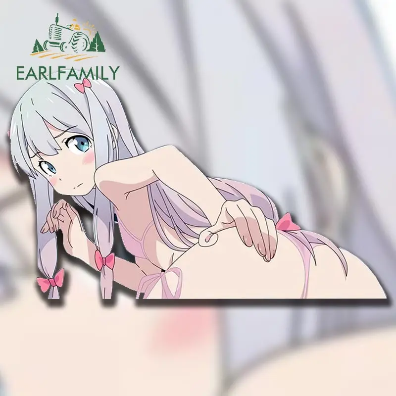 EARLFAMILY 13 см x 7,8 см для Eromanga Sensei Senpai, автомобильные наклейки, аниме RV JDM VAN, Виниловый фон, водонепроницаемый декор
