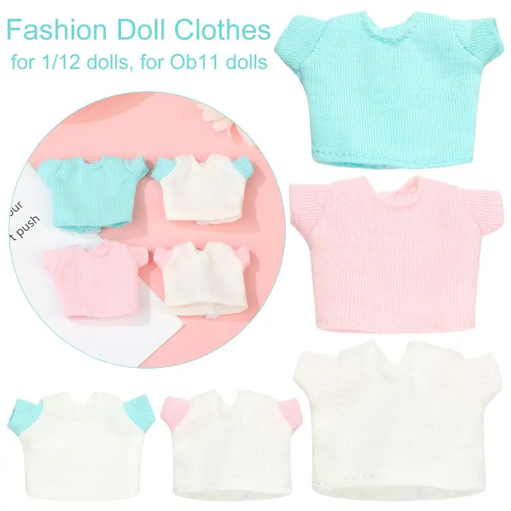 

Новинка для куклы OB11 для куклы 1/12bjd, Одежда для куклы «сделай сам», повседневная одежда, модная одежда для куклы, футболка для куклы, рубашки ...