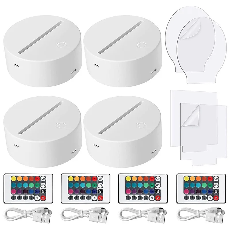 Основа для светодиодной лампы 3D с акриловым листом основа ночного