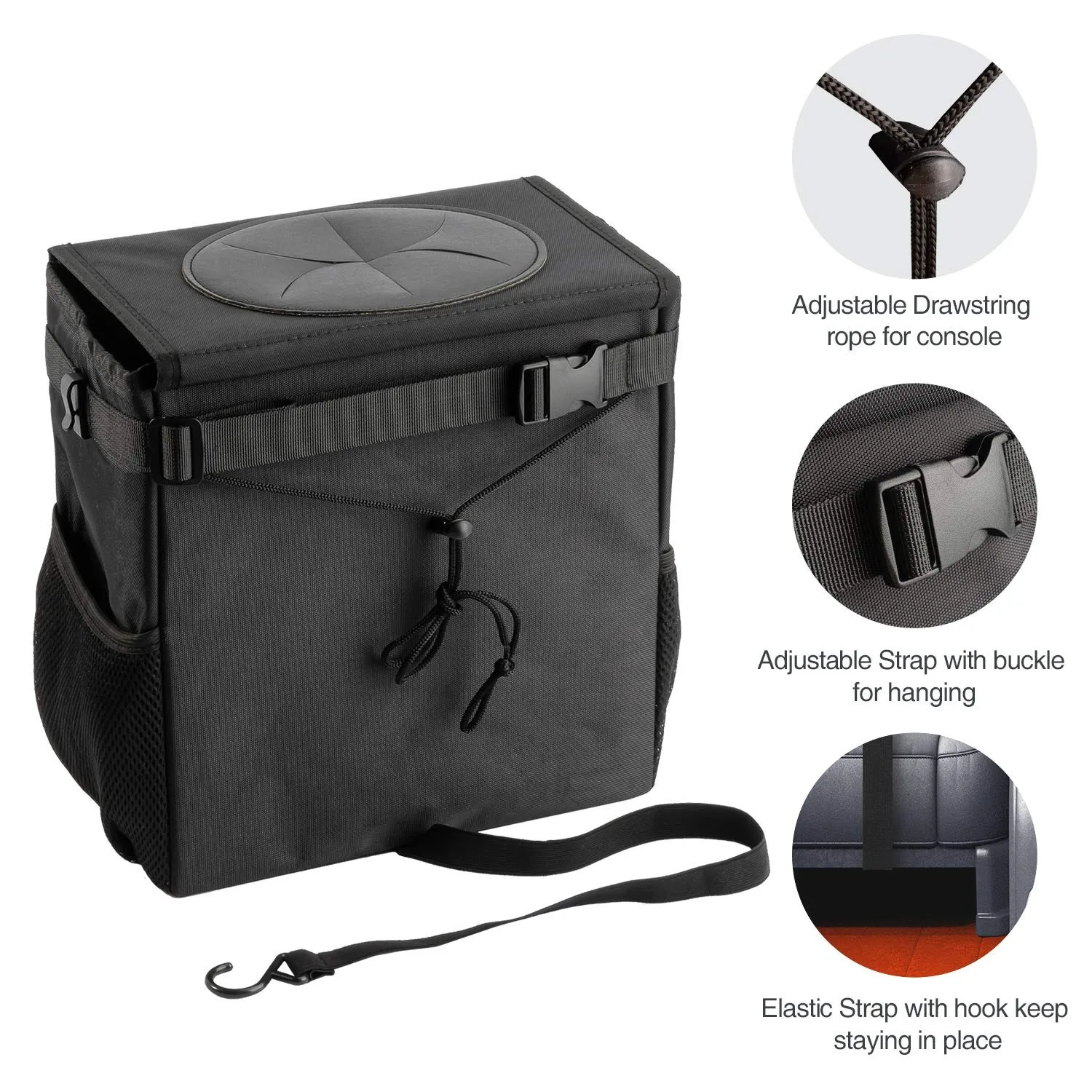 

Car Trash Can Bin Waterproof Foldable Auto Car Accessories Organizer Garbage Dump For Trash Can Cars Storage Pockets Closeable