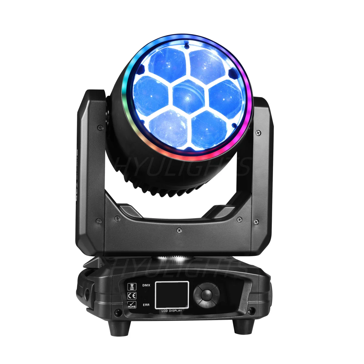 Светодиодный прожектор RGBW 4в1 с подвижной головой 7x40 Вт