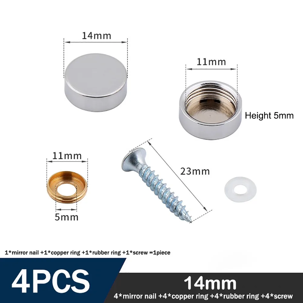 

4 шт., медные крепежные винты для декоративного зеркала, крышка, гвозди, крепеж для рекламной доски, чайные столики, шкафы, стеклянная мебель
