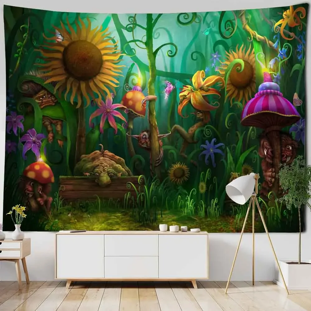 Гобелен с принтом листьев растений настенное украшение в скандинавском стиле