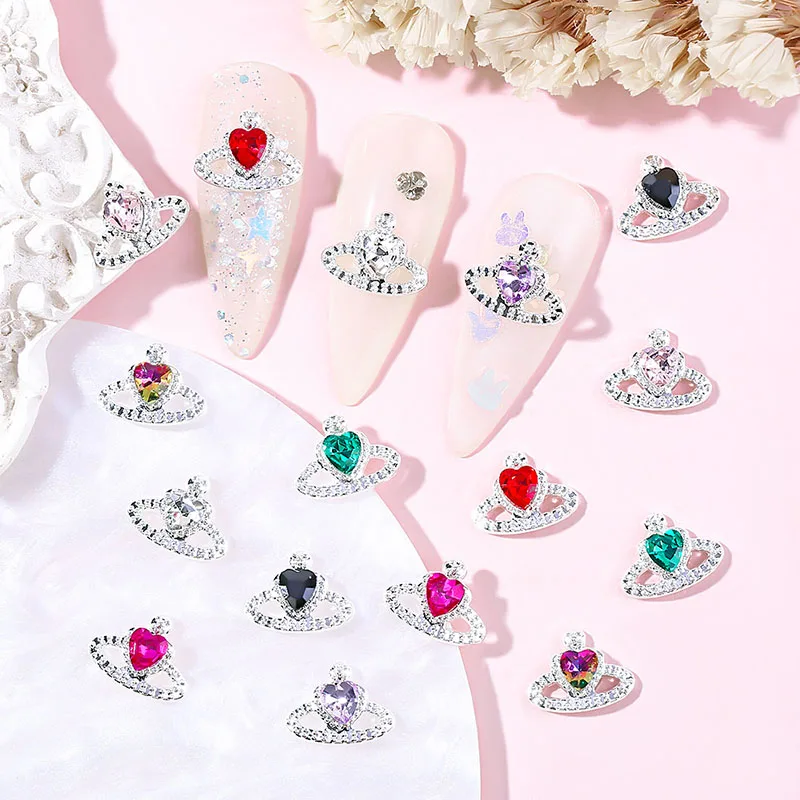 10 шт. роскошные подвески для дизайна ногтей Love Planet хрустальные стразы в форме