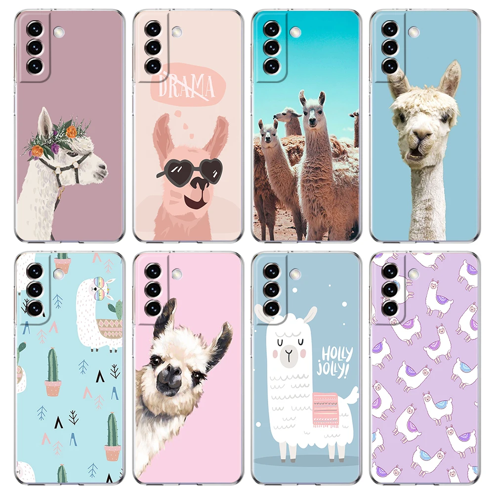 

Lama Llama Alpacas Transparent Cover for Samsung Galaxy S22 S20 S21 FE Note 20 10 Ultra S10 S10E S9 M21 M22 M31 Lite Plus Case