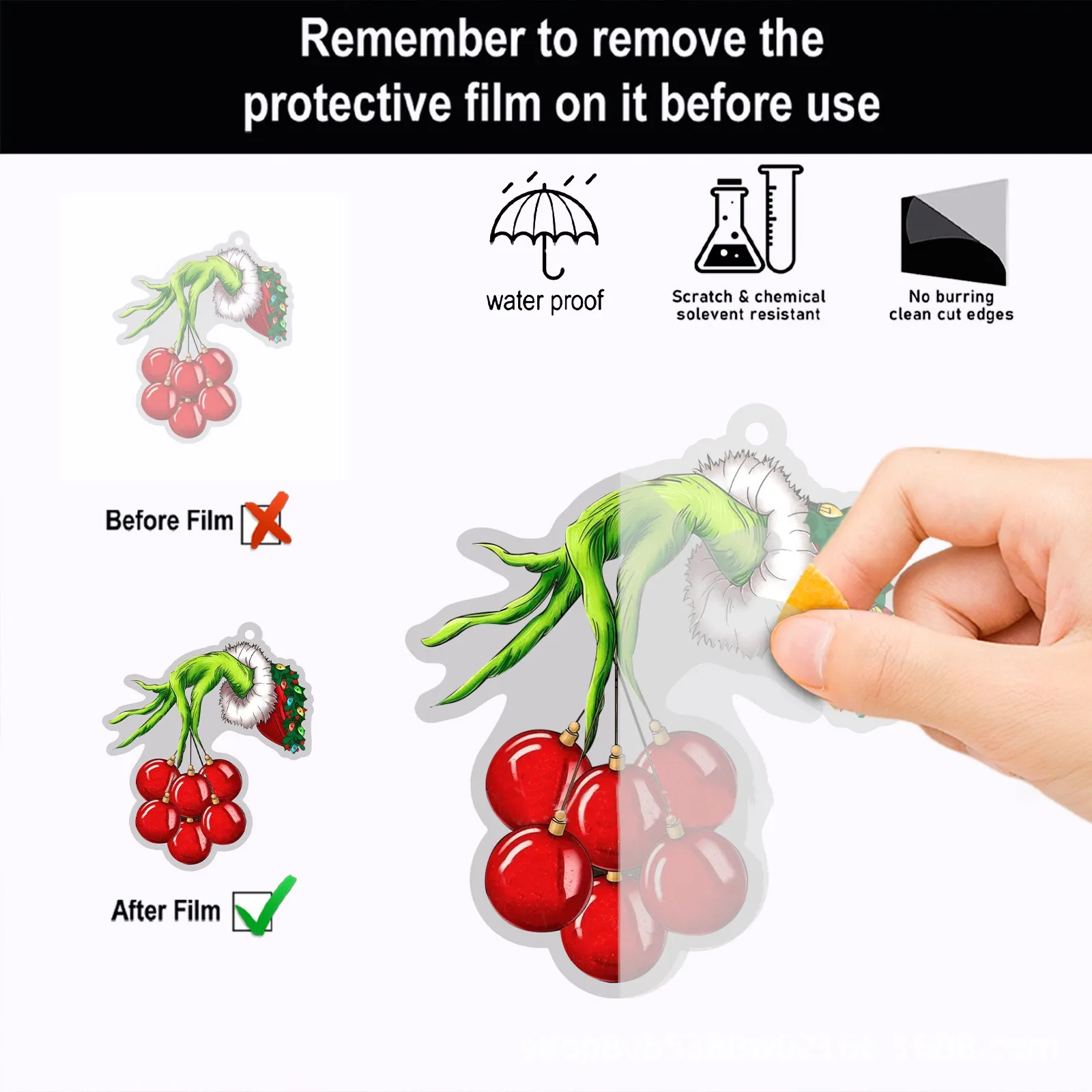 2d акриловая подвеска для рождественской елки ручной работы автомобиля