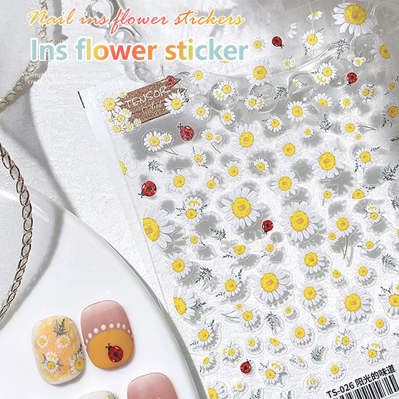 

Sunflower Nail Stickers Blossom Florals Nail Art Water Decals Transfer Foils Sliders Decorations for Manicure