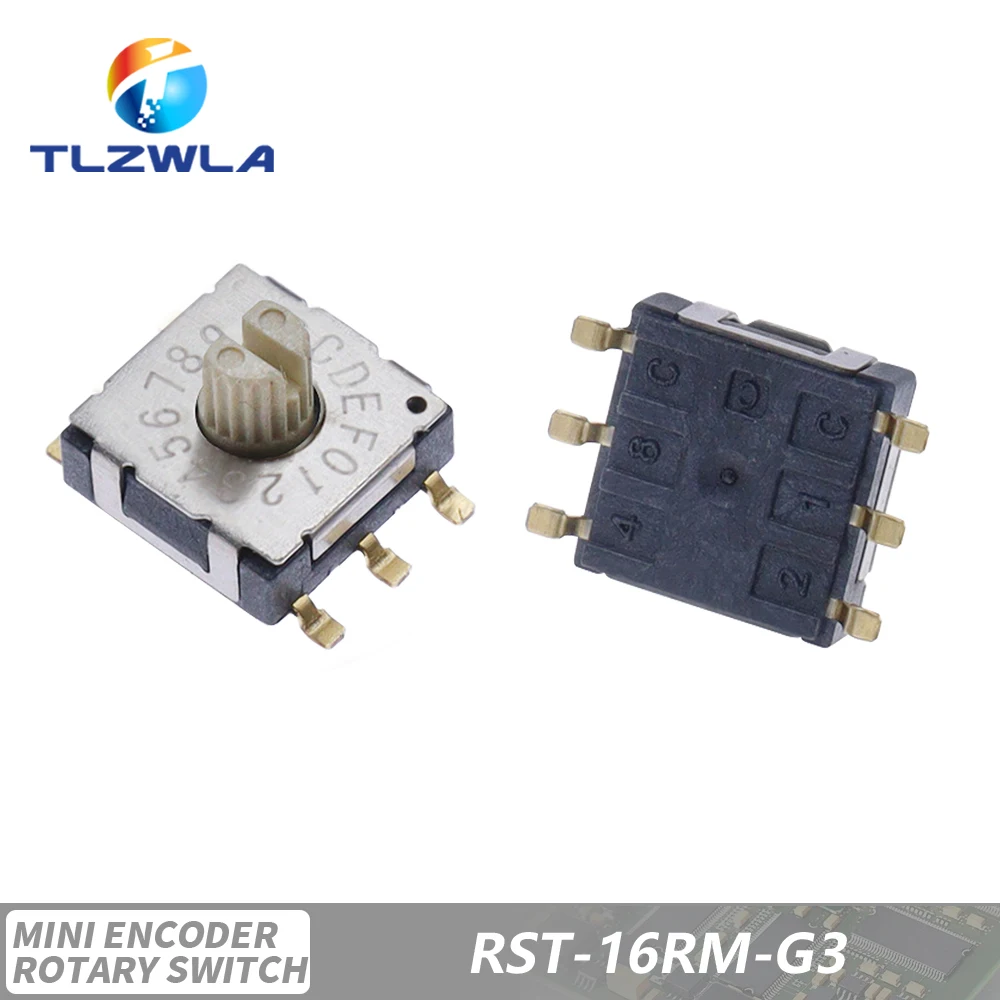 

Поворотный кодовый переключатель SMD, полосовой переключатель RST-10RM-PT, цифровой дип-переключатель, 10-позиционное кодирование 0-9, RST-16RM-G3
