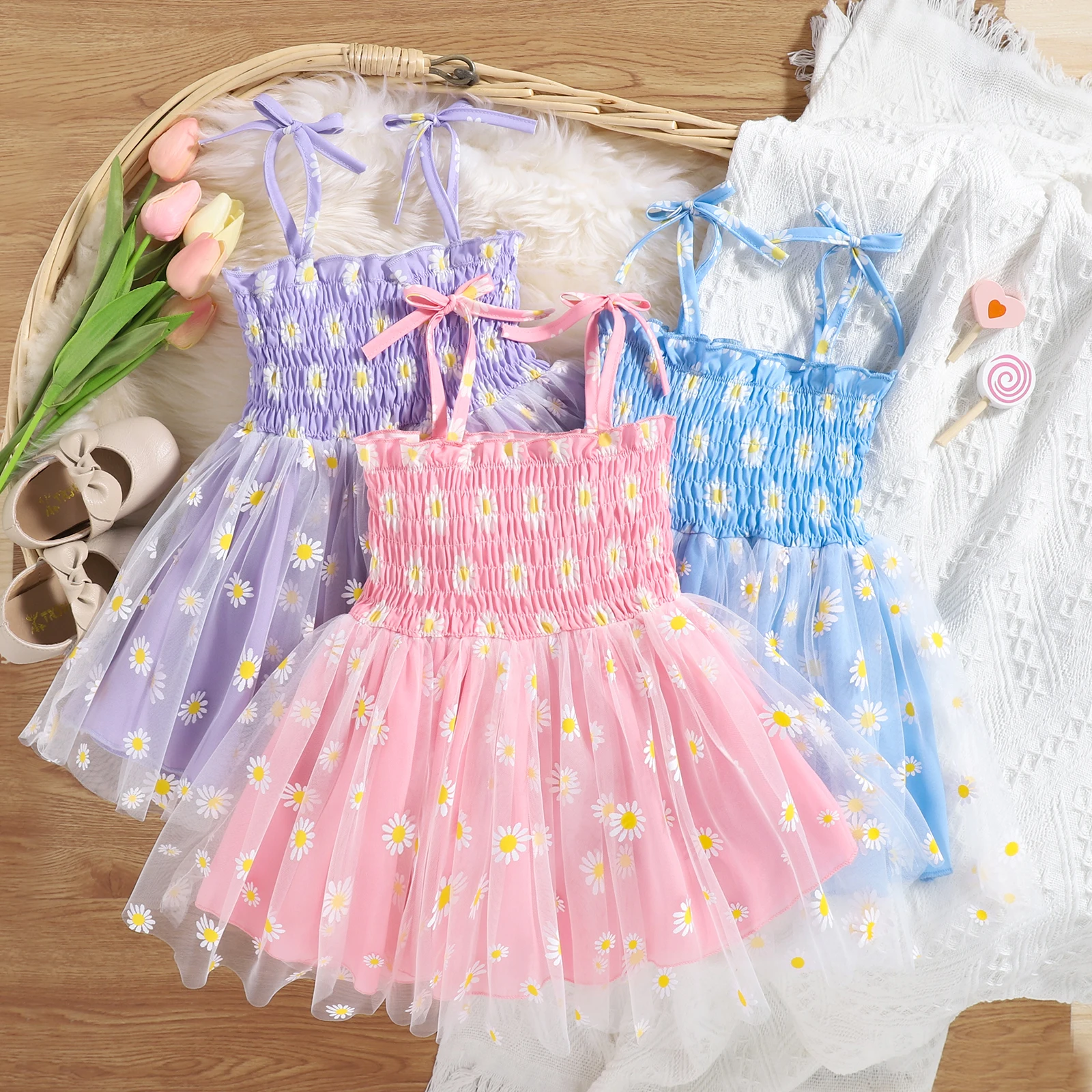 Детское платье с цветочным рисунком для девочек свободная облегающая верхняя