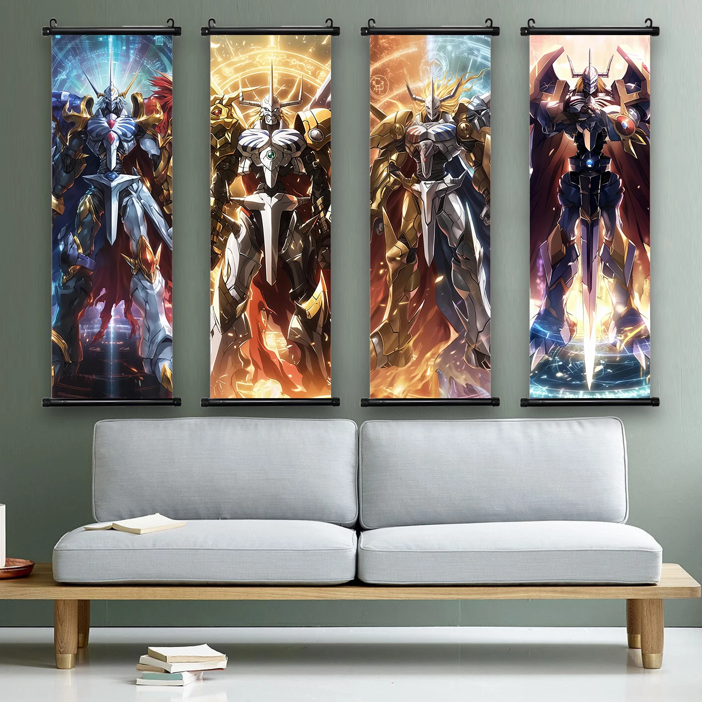 Digimon холст прокрутка художественный постер персонаж иллюстрация Настенный декор