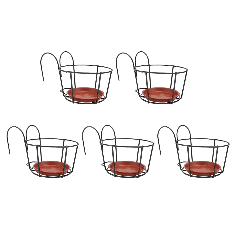 

5 Sets Iron Balcony Flower Stand hanging Flower Racks practical Flowerpot Holder