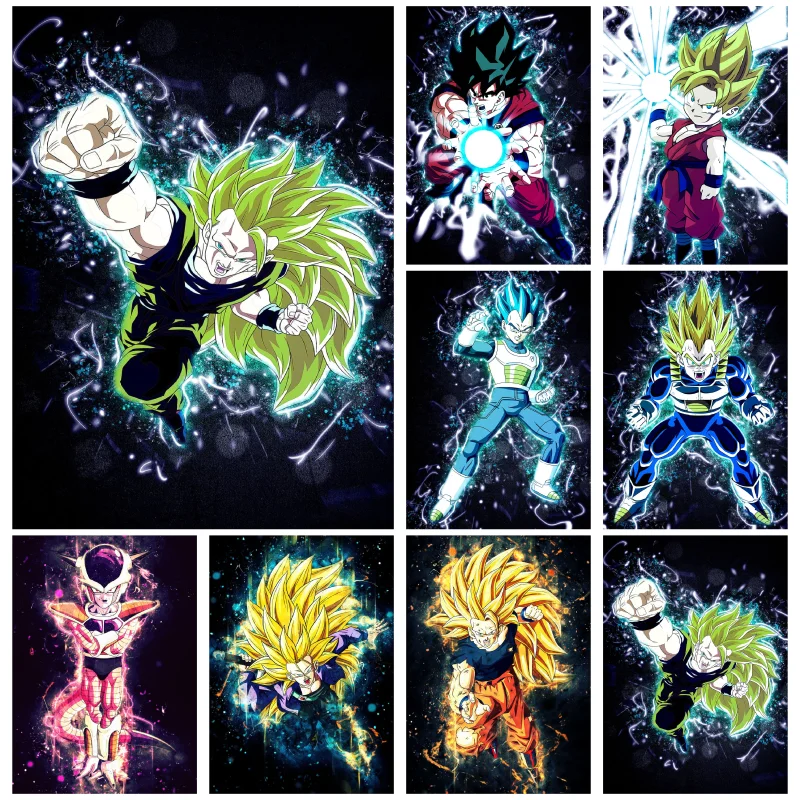 

Bandai Classic Japanese Anime Dragon Ball Anime Figure Son Goku Canvas Painting Wall Art Mural Suitable for Home Bedroom Decor
