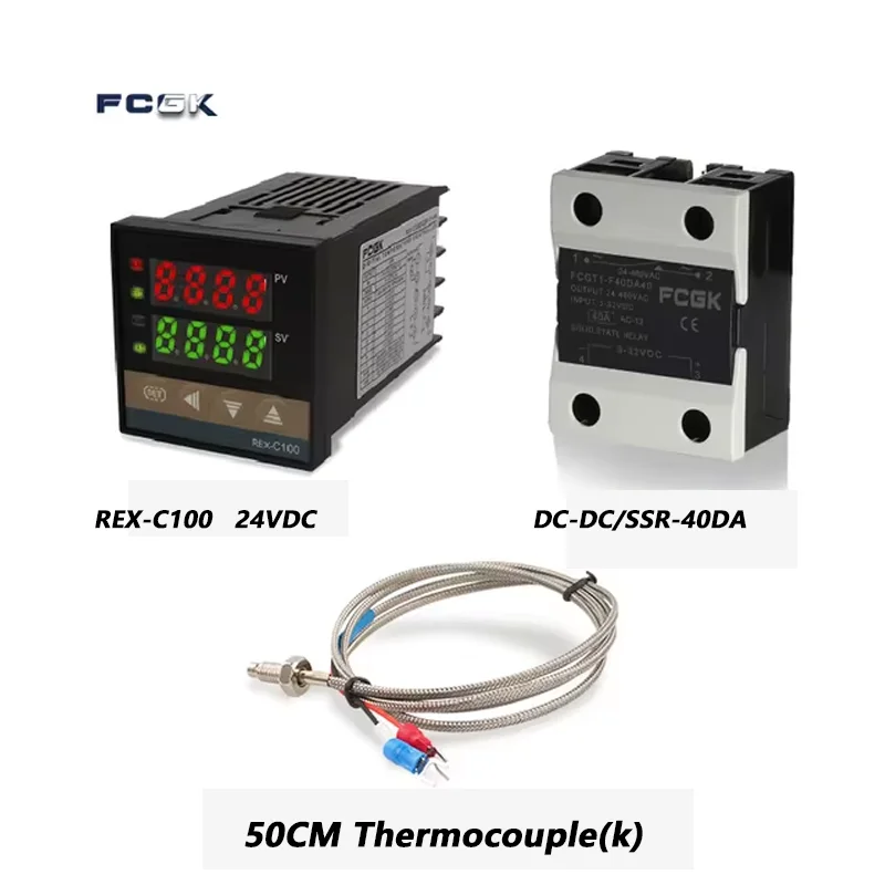

REX-C100 ПИД-регулятор температуры 220 В 400 градусов цифровой термостат выход 40А SSR термопара типа K