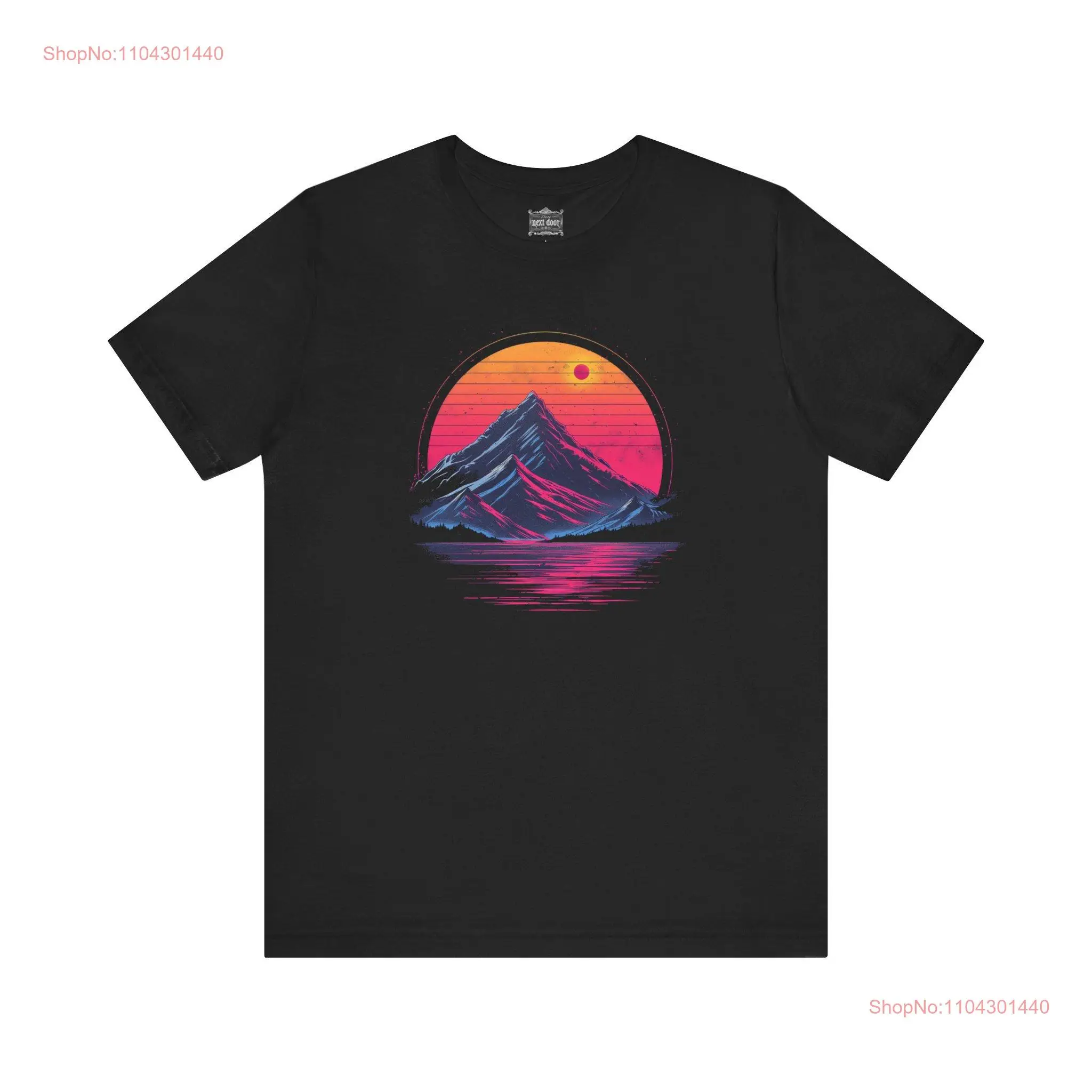 Футболка из джерси горный пейзаж закат природа в стиле ретро повседневная