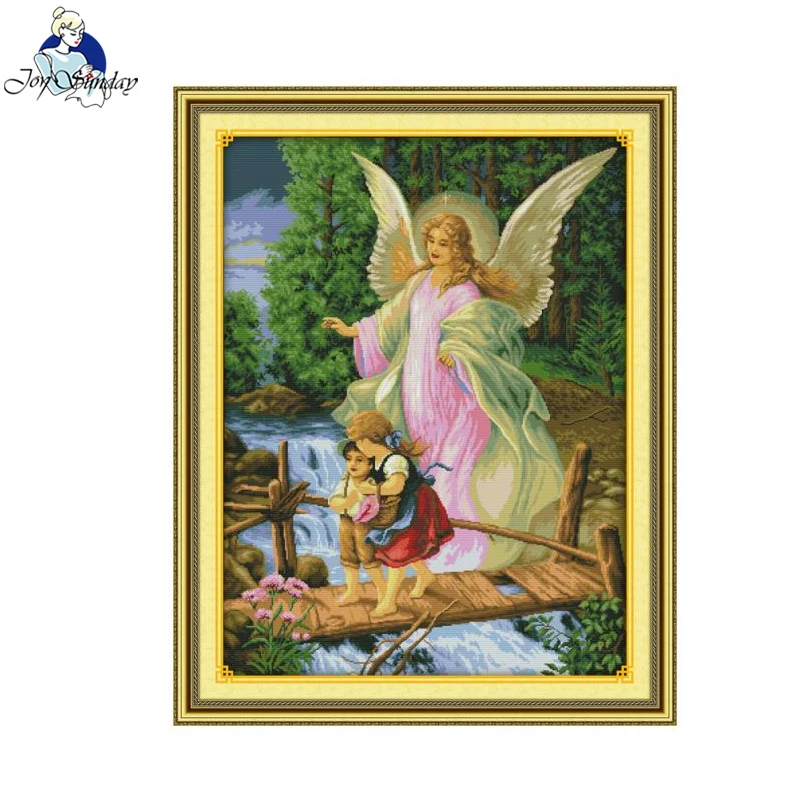 

JoySunday Angel Convoy Stamped Counted Cross Stitch Kits Patterns DMC Thread 16CT 14CT Fabric Printed Embroidery Needlework Set