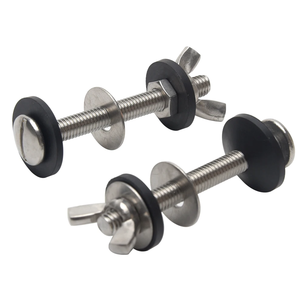 

2pcs Spare Cistern To WC Pan Bolt Through Kit Universal Accessories Fixed Durable Practical Stainless Steel Closestool Bathroom