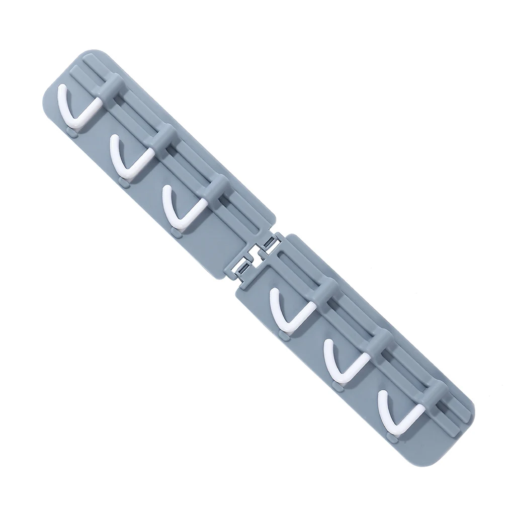 

6 Even Row of Hooks Strong Adhesive Hook Kitchen Wall Hanging, Creative Bathroom Nail-free Seamless Rack Hanger Hook Shelves