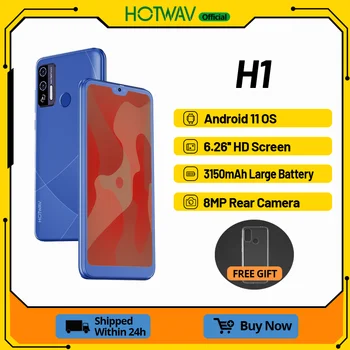 Hotwav H1 Smartphone 6.26 Inch HD Large Screen 2GB RAM 16GB ROM 3150mAh Battery Mobile Phone 8MP Camera Fingerprint Unlock Phone 1
