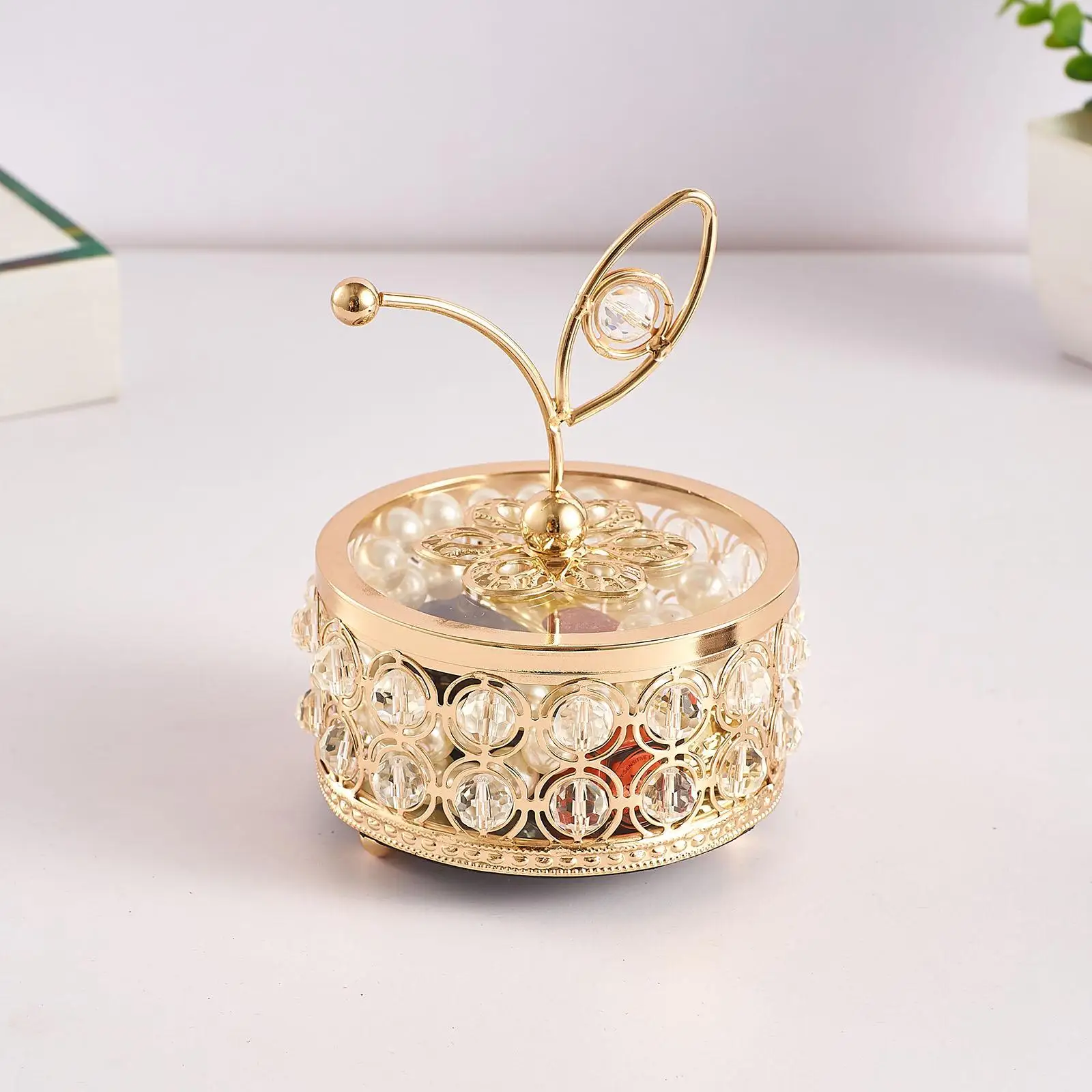 

Crystal Jewelry Box Organizer Case Display Storage Trinket Container with Lids Holder Keepsake Box for Decors Charm Anklet Rings