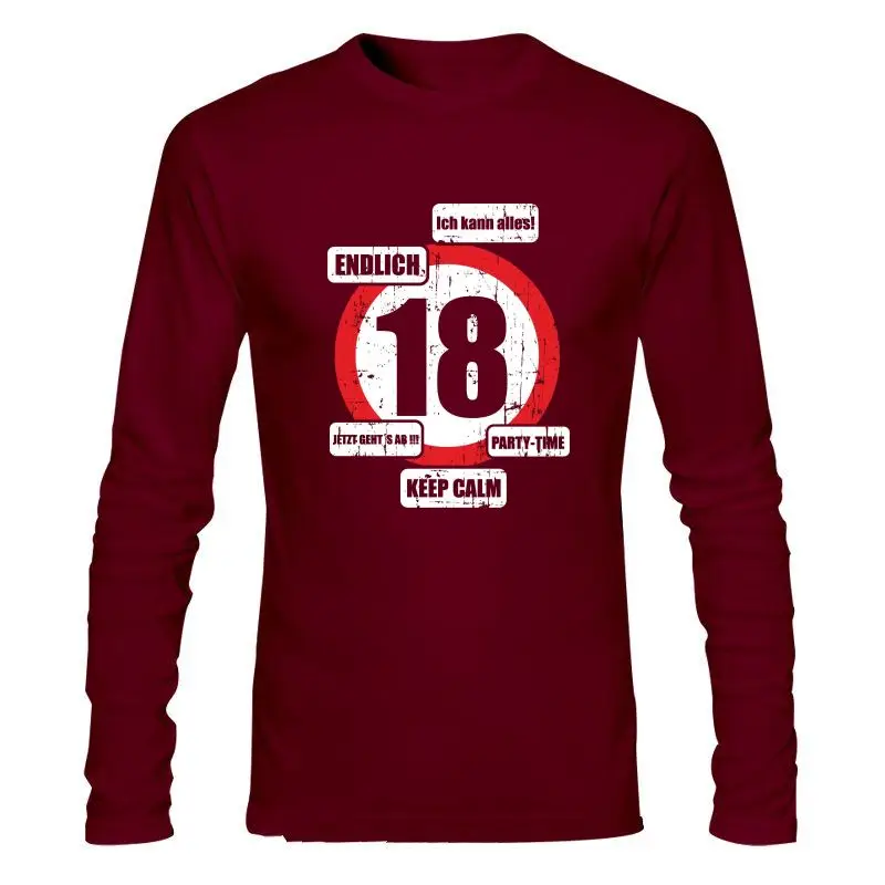 

Man Clothing Hot Sale Summer Fashion Newest 100% Cotton T-Shirt - Endlich 18 Years Birthday Present Black Tee Shirt For Men