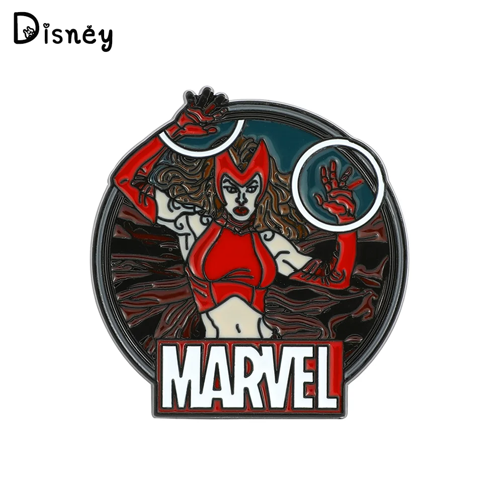 

Marvel Superhero Scarlet Witch Brooch The Avengers Cosplay Wanda Maximoff Metal Cute Badge Pin For Women Jewelry Gifts